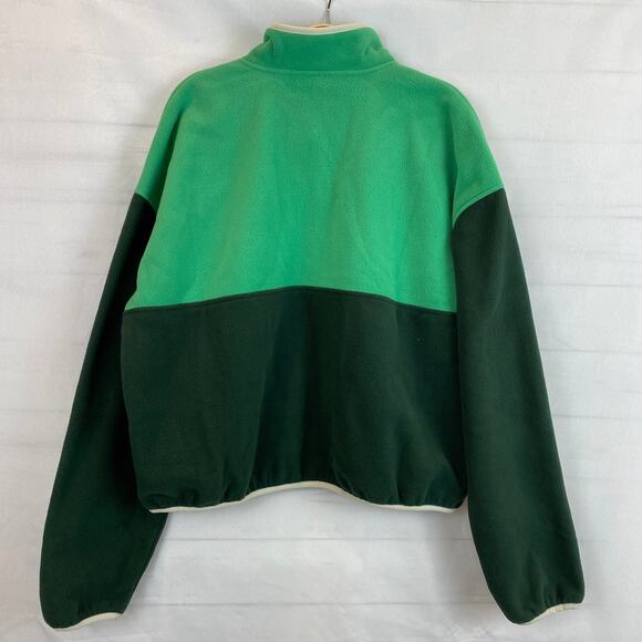 Old‎ Navy Oversized Performance Fleece Cropped 1/2 Zip Jacket Women M Tall Green - Picture 2 of 10